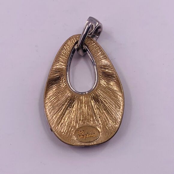 Lia Sophia Verona Gold Slide Pendant Oval Bronze Boho Style - Picture 2 of 5